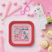 Behandel elke dag als Kerstmis Papieren Bordje (Feest)