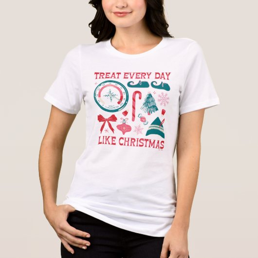 Behandel elke dag als Kerstmis Tri-Blend Shirt (Voorkant)