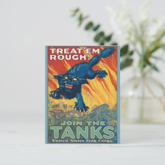 Behandel 'Em Rough - Doe mee met de Tanks Briefkaart (Staand voorkant)