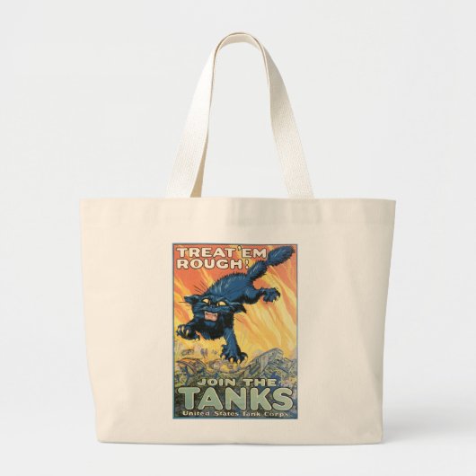 Behandel 'Em Rough - Doe mee met de Tanks! Grote Tote Bag (Voorkant)
