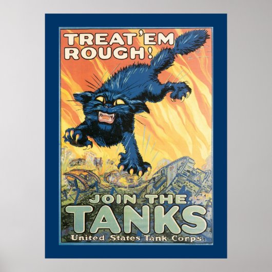 Behandel 'em Rough' - Doe mee met de tanks Poster (Voorkant)