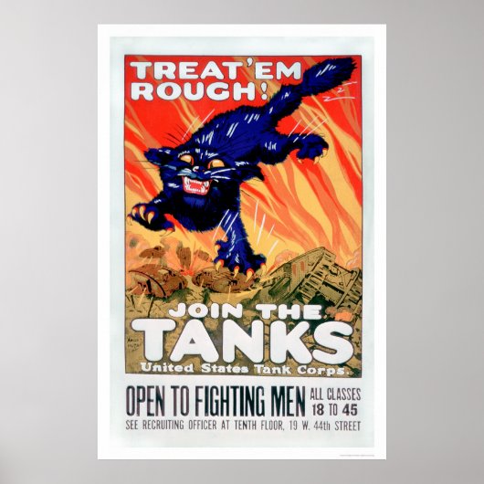 Behandel 'Em Rough'. Doe mee met de tanks (US02077 Poster (Voorkant)