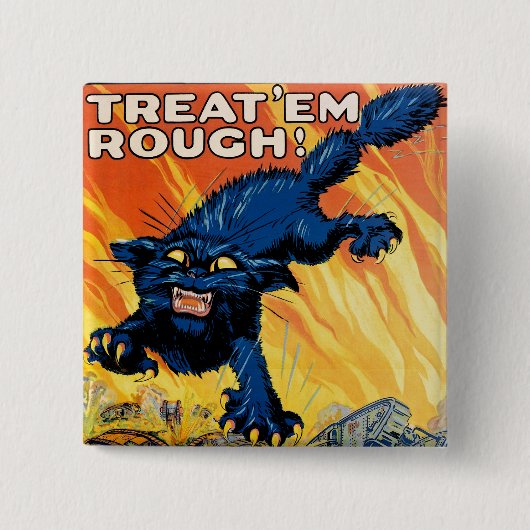 Behandel 'em Rough' - Doe mee met de Tanks Vierkante Button 5,1 Cm (Voorkant)