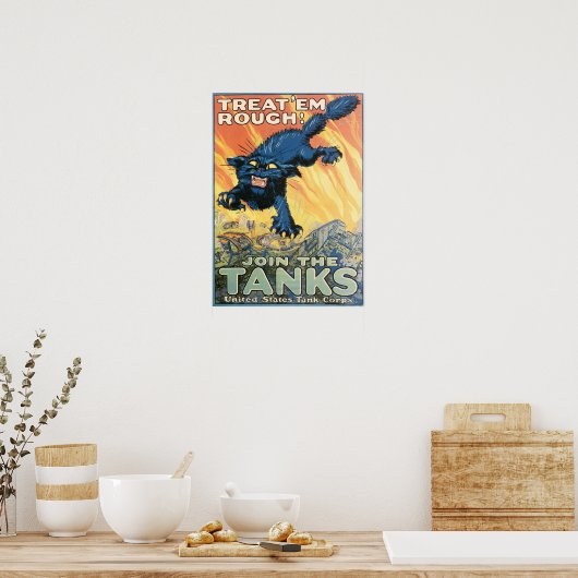 Behandel 'Em Rough'. Poster (Keuken)