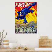 Behandel 'Em Rough'. ~  Wereldoorlog 1. Poster (Keuken)