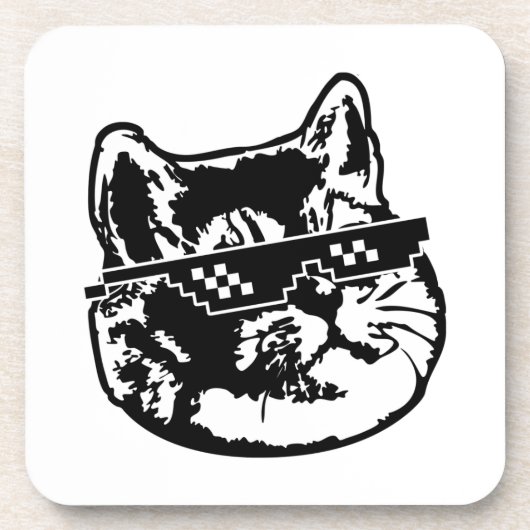 Behandel het de Kat Meme van Glazen Bier Onderzetter (Voorkant)