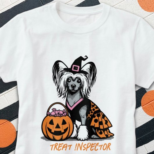 Behandel inspecteur Chinese Crested Dog Halloween T-shirt