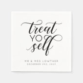 Behandel je eigen kalligrafie stijl bruiloft servet (Voorkant)