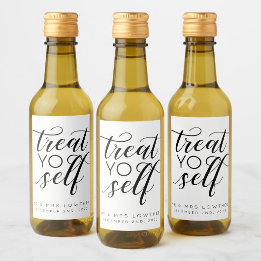 Behandel je eigen kalligrafie stijl bruiloft wijn etiket (Flessen)