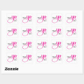 Behandel je eigen roze vierkante sticker (Vel)