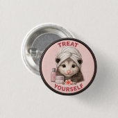 Behandel jezelf ronde button 3,2 cm (Voorkant /achterkant)