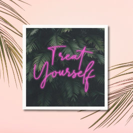 Behandel jezelf Tropisch Neon Sign Wall Art Decor Servet