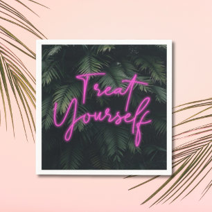 Behandel jezelf Tropisch Neon Sign Wall Art Decor Servet