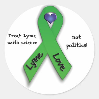 Behandel Lyme met wetenschap, niet met politiek! Ronde Sticker