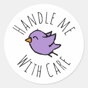 Behandel me voorzichtig Tekening van een Cute Paar Ronde Sticker
