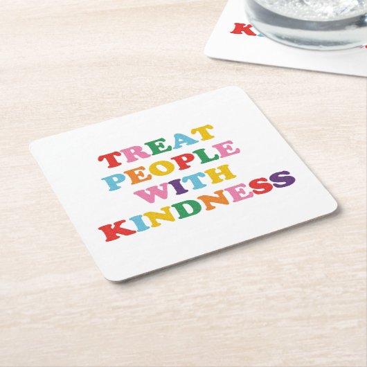 Behandel mensen met kindheid kartonnen onderzetters (Schuin)