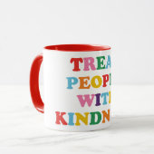 Behandel mensen met kindheid mok (Voorkant links)