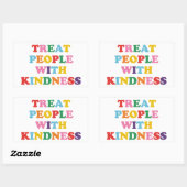 Behandel mensen met kindheid rechthoekige sticker (Vel)