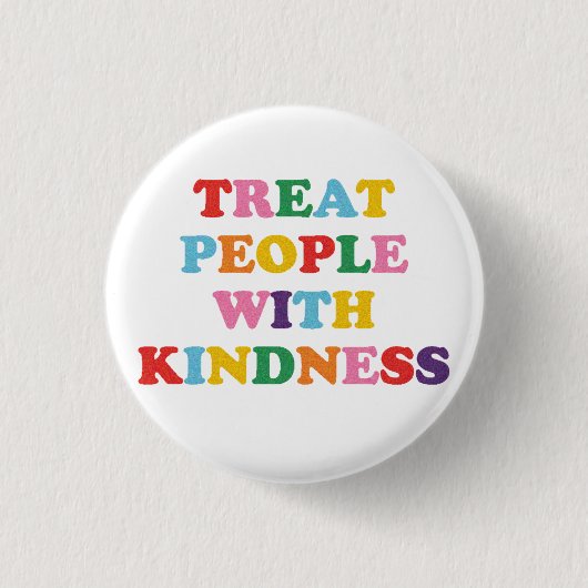 Behandel mensen met kindheid ronde button 3,2 cm (Voorkant)