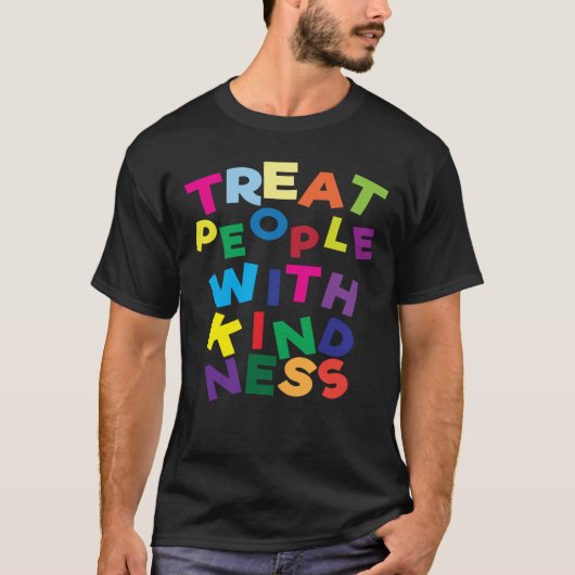 Behandel mensen met kindness Retro tegen pesten T-shirt (Voorkant)