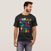 Behandel mensen met kindness Retro tegen pesten T-shirt (Voorkant volledig)