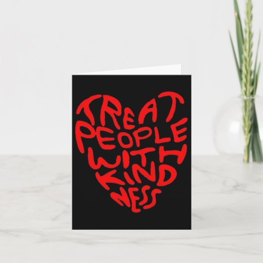 Behandel mensen met vriendelijkheid hart ontwerp kaart (Voorkant)