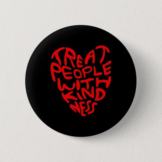 Behandel mensen met vriendelijkheid hart ontwerp ronde button 5,7 cm (Voorkant)