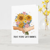 Behandel Mensen met Vriendelijkheid Kaart (Gele Bloem)
