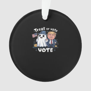 Behandel of stem, Spooky Trumpkin, Halloween Graph Ornament