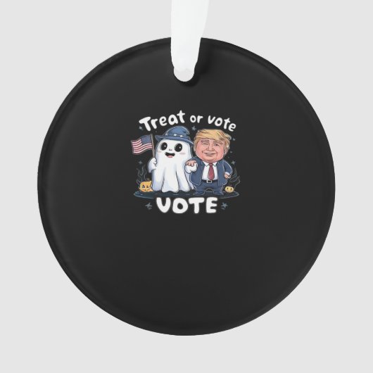 Behandel of stem, Spooky Trumpkin, Halloween Graph Ornament (voorkant)