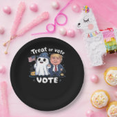 Behandel of stem, Spooky Trumpkin, Halloween Graph Papieren Bordje (Feest)