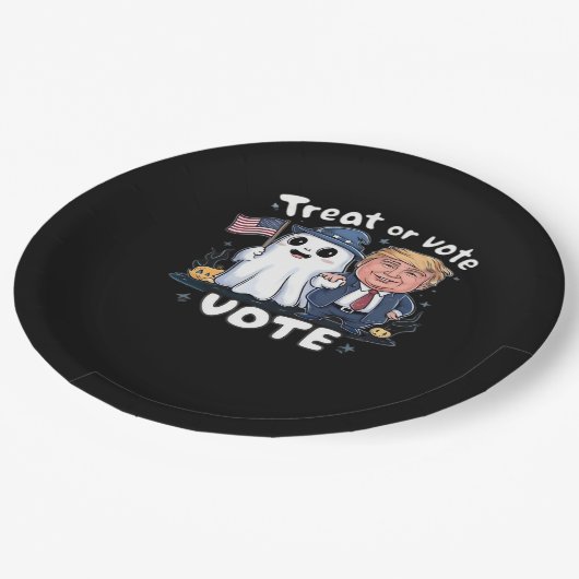 Behandel of stem, Spooky Trumpkin, Halloween Graph Papieren Bordje (Gekanteld)