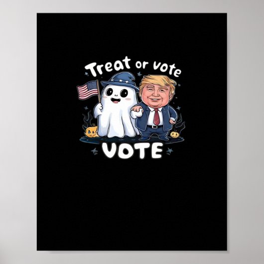 Behandel of stem, Spooky Trumpkin, Halloween Graph Poster (Voorkant)