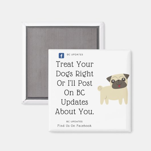 Behandel uw honden goed of anders magneet (Voorkant / Achterkant)