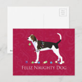 Behandel Walker Coonhound Kerstmis Feestdagenkaart (Voorkant / Achterkant)