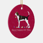 Behandel Walker Coonhound Kerstmis Keramisch Ornament (Rechts)