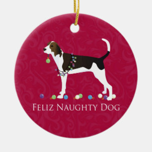 Behandel Walker Coonhound Kerstmis Keramisch Ornament