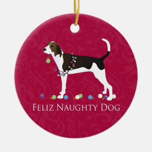 Behandel Walker Coonhound Kerstmis Keramisch Ornament (Voorkant)