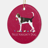 Behandel Walker Coonhound Kerstmis Keramisch Ornament (Links)