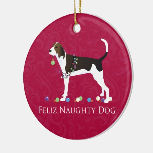 Behandel Walker Coonhound Kerstmis Keramisch Ornament (Links)