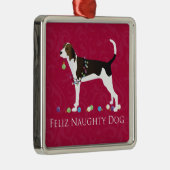 Behandel Walker Coonhound Kerstmis Metalen Ornament (Rechts)