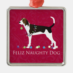 Behandel Walker Coonhound Kerstmis Metalen Ornament