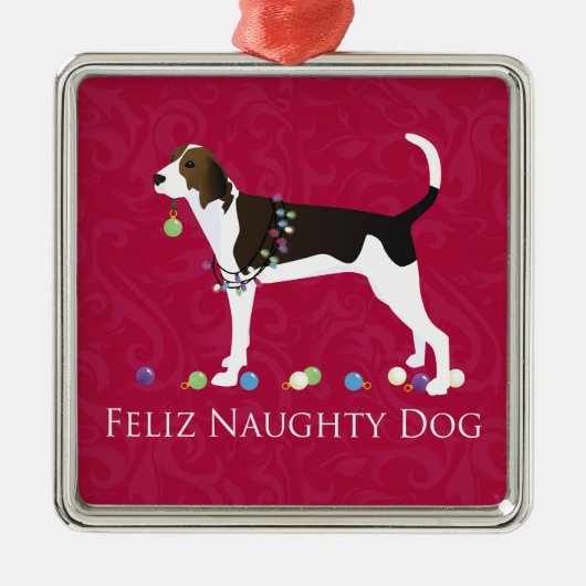 Behandel Walker Coonhound Kerstmis Metalen Ornament (Voorkant)