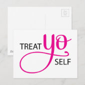 Behandel "Yo Self Pink" Briefkaart (Voorkant / Achterkant)
