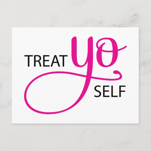 Behandel "Yo Self Pink" Briefkaart (Voorkant)