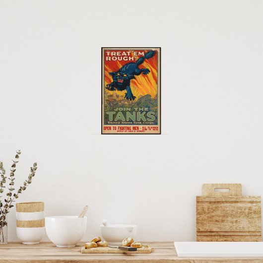 Behandel ze ruw - Doe mee met de tanks Poster (Keuken)
