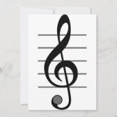 Behandelbare Clef Musical Note-uitnodigingen Kaart (Voorkant)