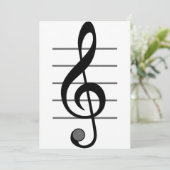 Behandelbare Clef Musical Note-uitnodigingen Kaart (Staand voorkant)