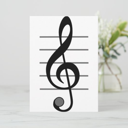 Behandelbare Clef Musical Note-uitnodigingen Kaart (Staand voorkant)
