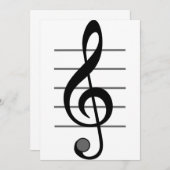 Behandelbare Clef Musical Note-uitnodigingen Kaart (Voorkant / Achterkant)